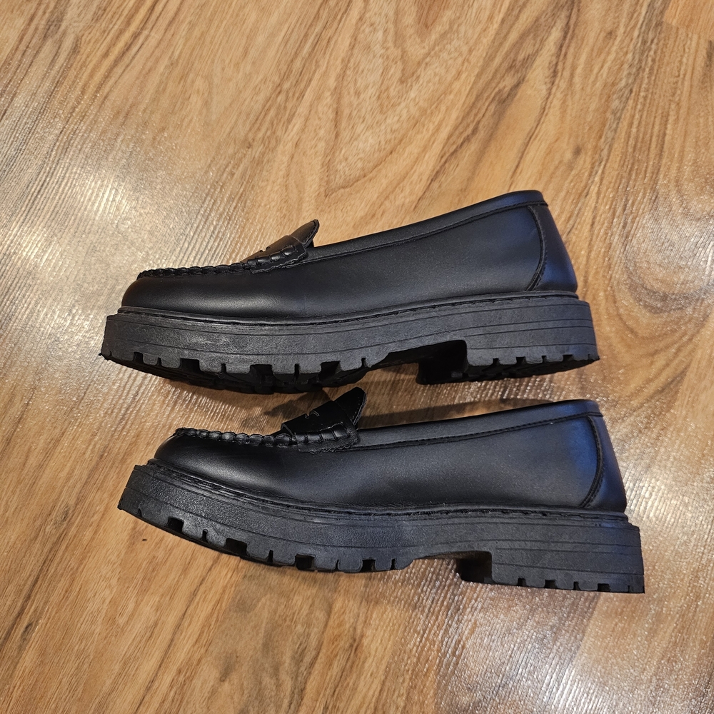 Boohoo Chunky Black Platform Loafers - Picture 4 of 8